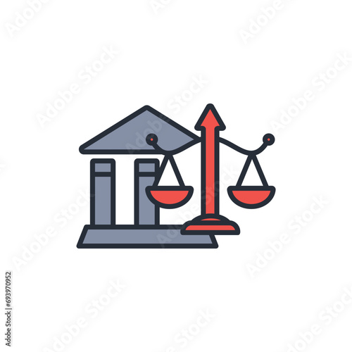Court icon. vector.Editable stroke.linear style sign for use web design,logo.Symbol illustration.