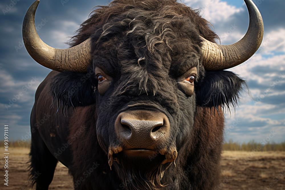 Naklejka premium American bison or buffalo