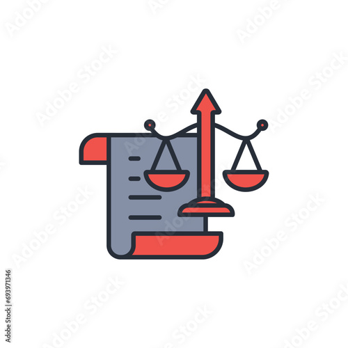 Law icon. vector.Editable stroke.linear style sign for use web design,logo.Symbol illustration.
