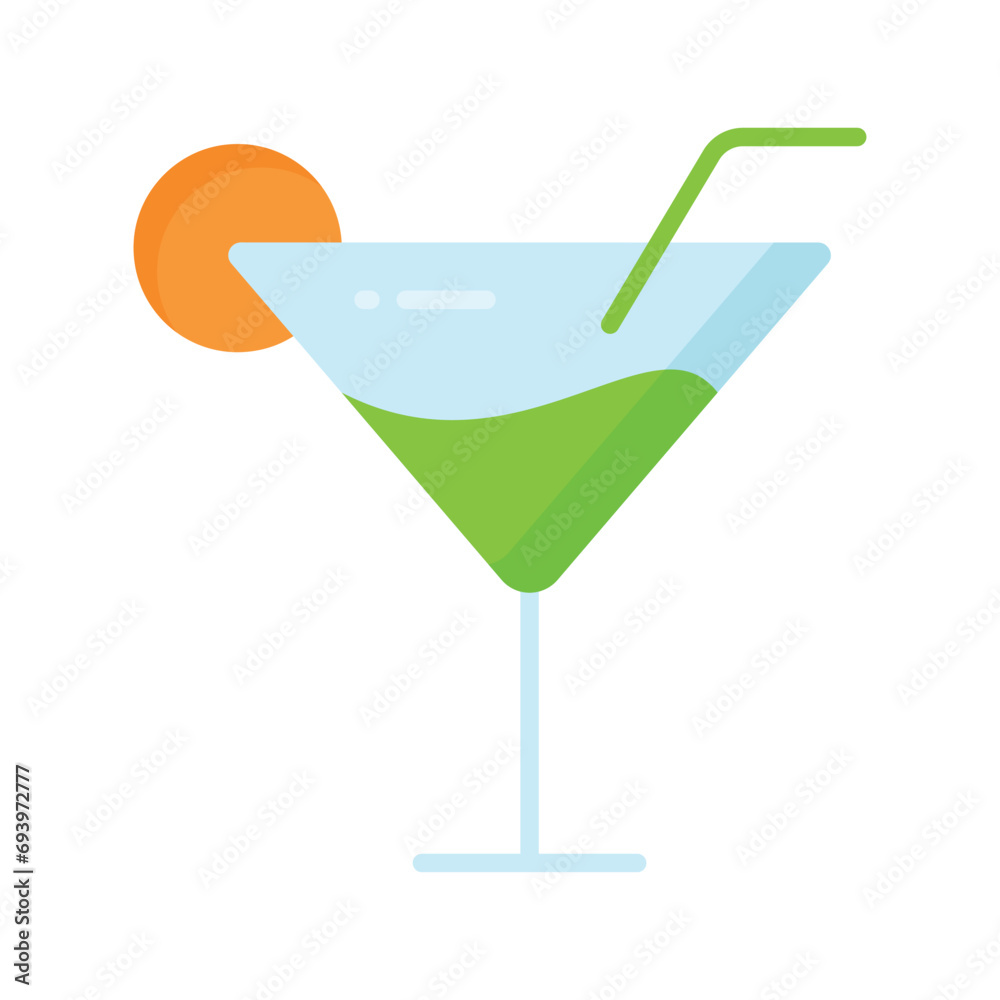 A glass of fresh drink with piece of lemon showing concept icon of party drink