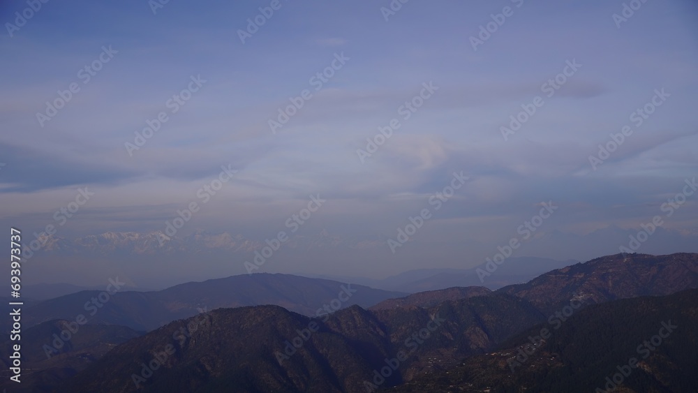 evening view of Naina Peak or China Peak in uttrakhand