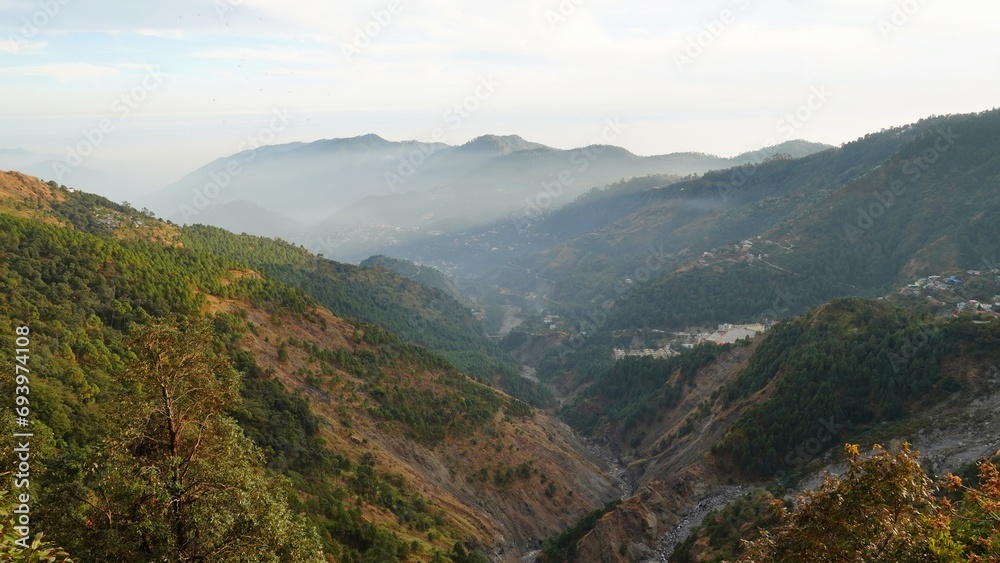 Fototapeta premium ariel view of big mountains of nanital