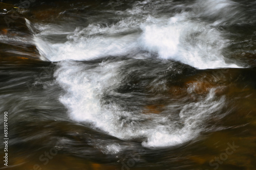 water flowing over rocks in motion