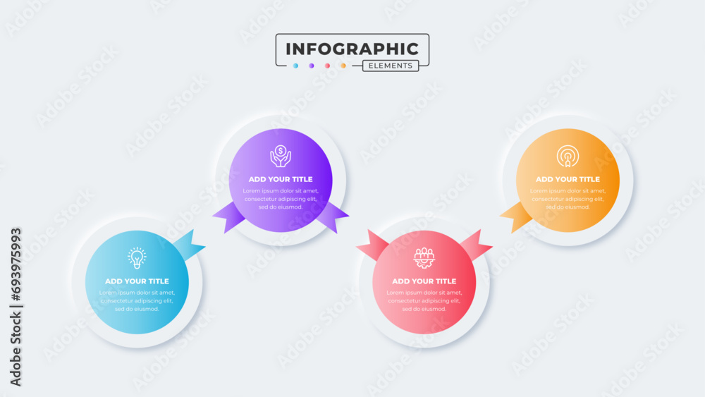 Fototapeta premium Vector business label infographic design template with 4 steps or options