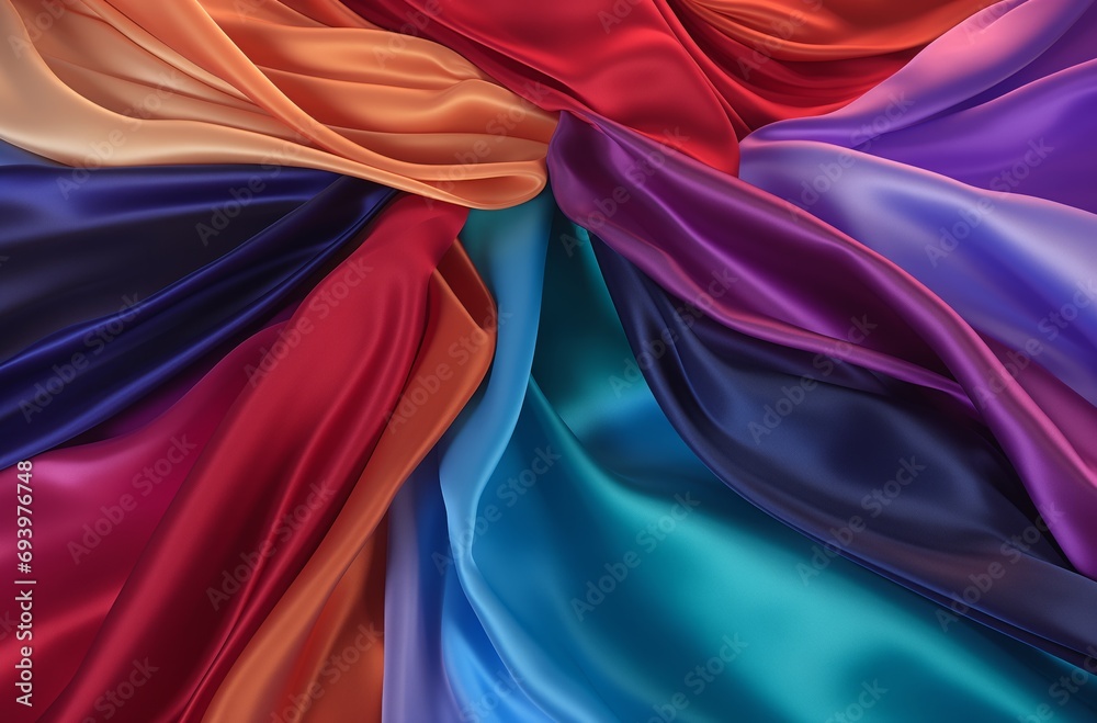 Vibrant multi-colored silk fabrics Vibrant multi-colored silk fabrics