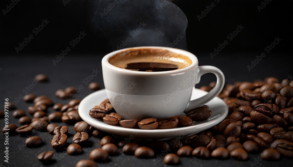 Cup of coffee over black background Cup of coffee over black background