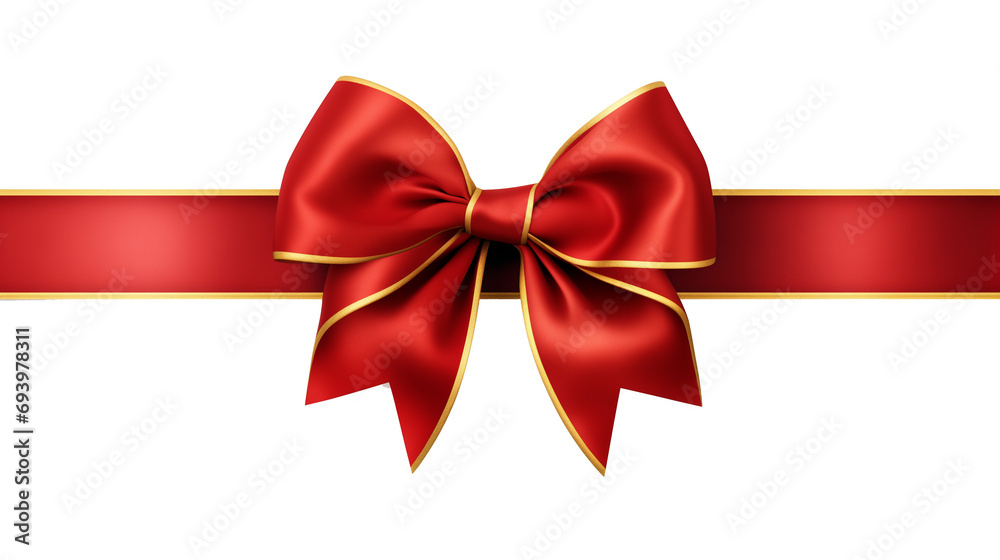 Red Ribbon with gold outlines