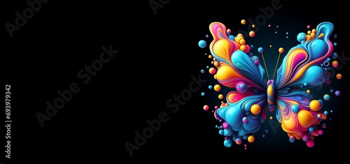 Liquid Color design background, Gradient colorful abstract butterfly, luxury abstract with copy space, generative ai