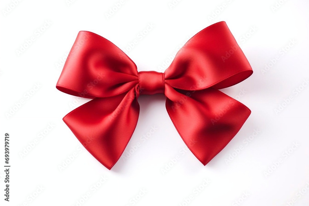 Red ribbon bow isolated on white background. Red ribbon bow isolated on white background.