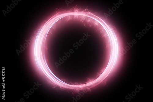 Pink Glowing Ring with Particle Effects