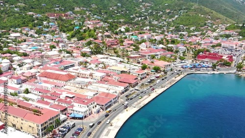 drone footage of st. thomas u.s. virgin island in the caribbean
