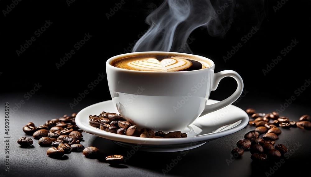 Cup of coffee over black background Cup of coffee over black background