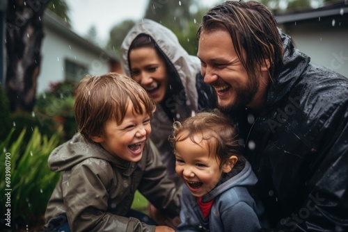 Portrait of a happy young family