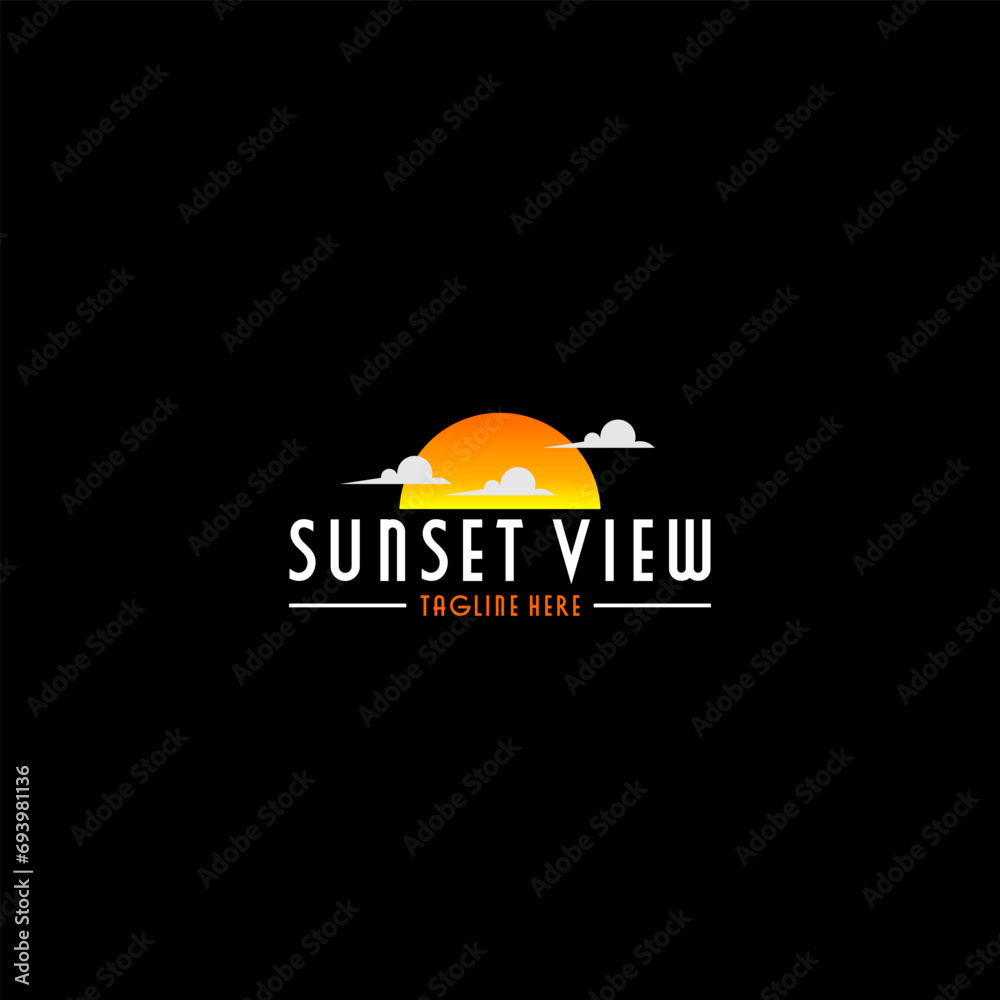sunset logo with black background sunset logo with black background