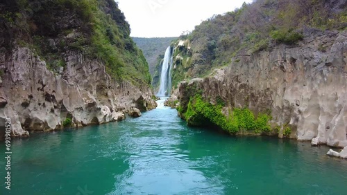 View of the Tamul waterfall in San Luis Potosi Mexico photo