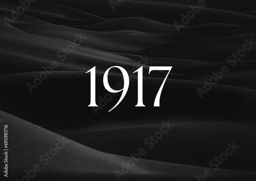 Naklejka Vintage 1917 birthday, Made in 1917 Limited Edition, born in 1917 birthday design. 3d rendering flip board year 1917.