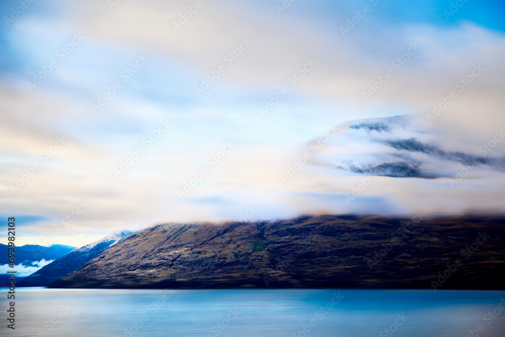 Low cloud over Lake Wakatipu.