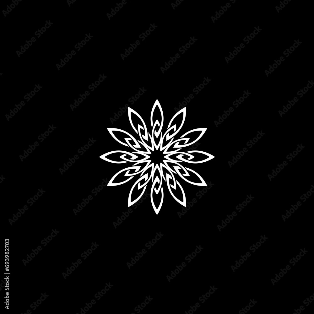 Mandala abstract icon isolated on dark background