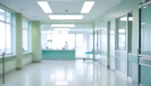 Blurred-interior-of-hospital---abstract-medical-background