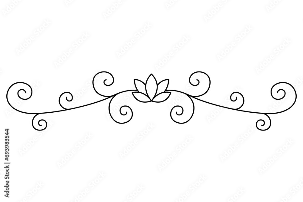 Flourish calligraphic design element. Page decoration symbol to embellish your layout. Linear of vintage swirl Flourish calligraphic design element. Page decoration symbol to embellish your layout. Linear of vintage swirl