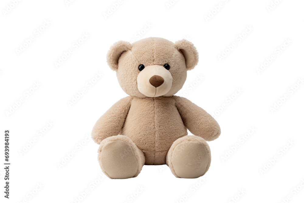 Modern Cuddles Minimal Teddy Bear isolated on transparent background