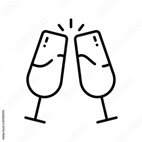 Cheers vector icon isolated on white background, ready for premium use