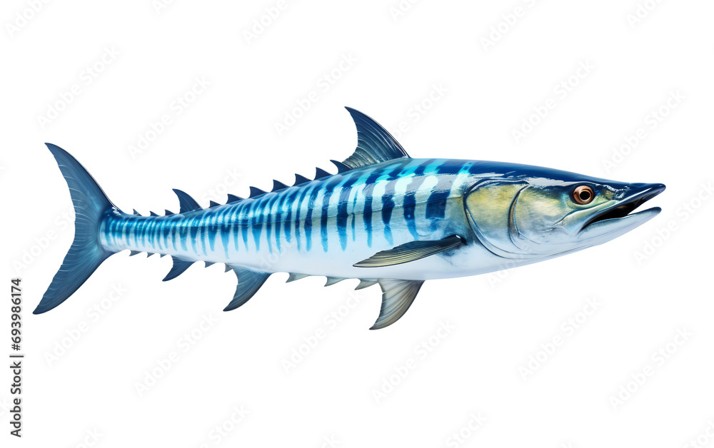 Ocean's Fastest Fish Wahoo fish isolated on transparent background.