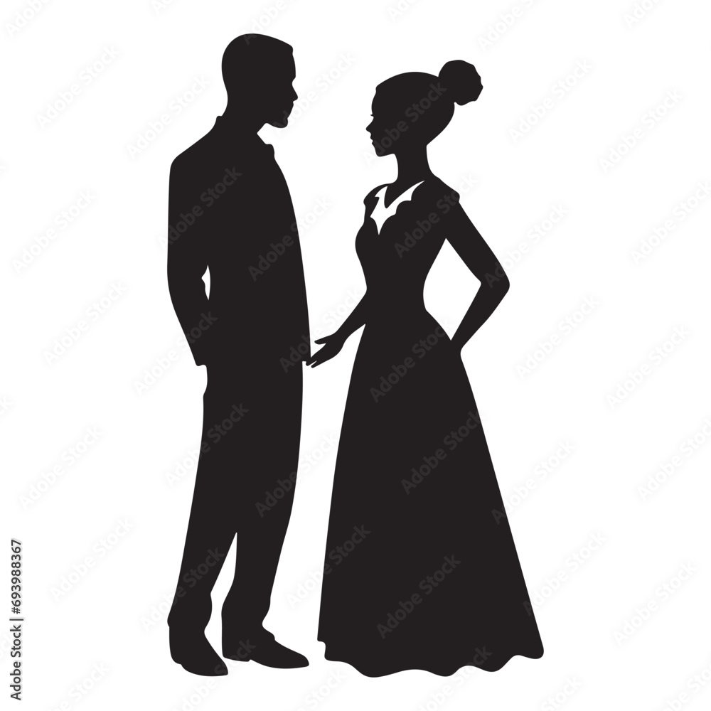 A black silhouette Couple set

