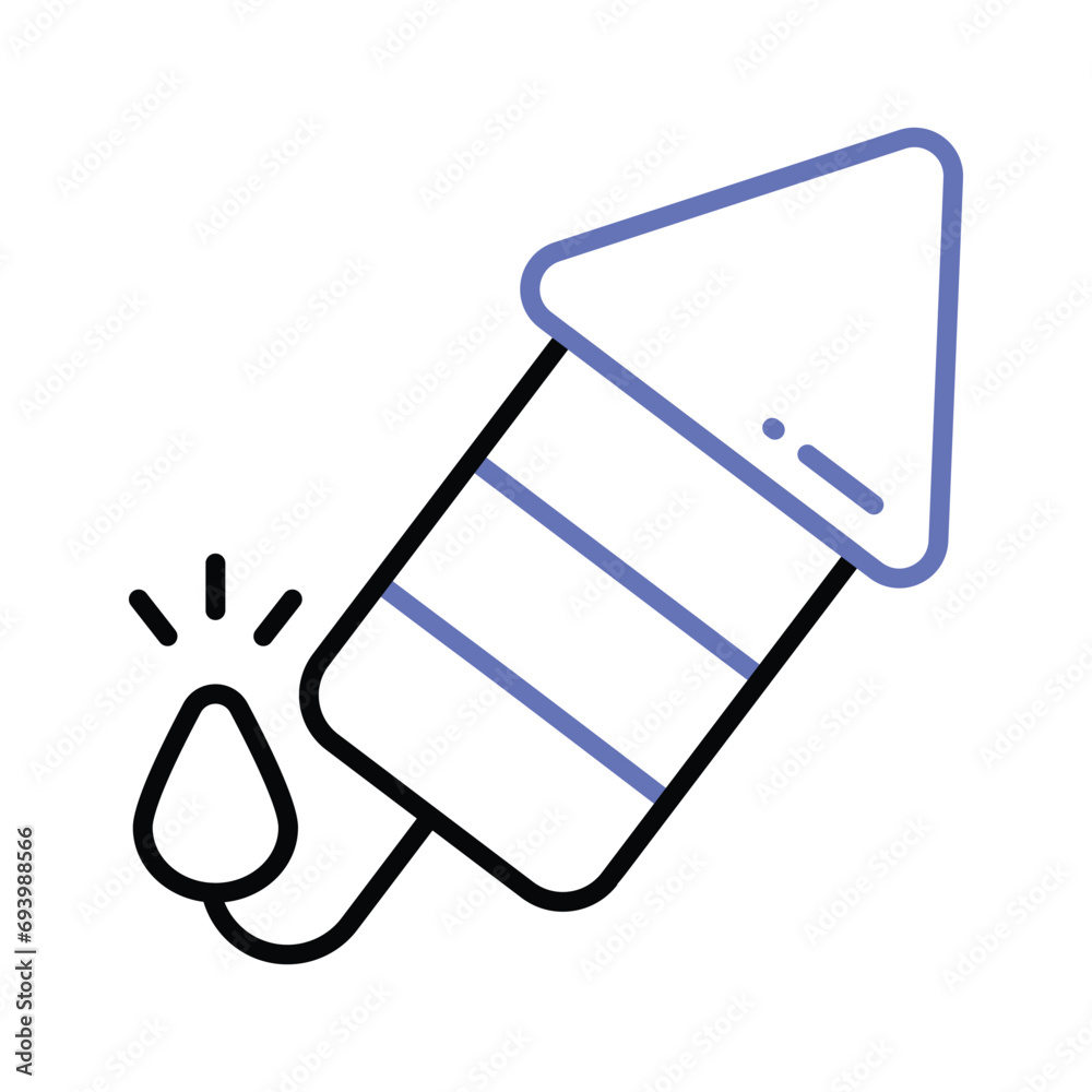 Icon of rocket firecracker, modern vector of banger Icon of rocket firecracker, modern vector of banger