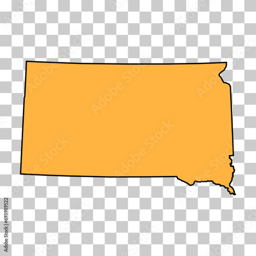 South Dakota map shape, united states of america. Flat concept icon symbol vector illustration photo