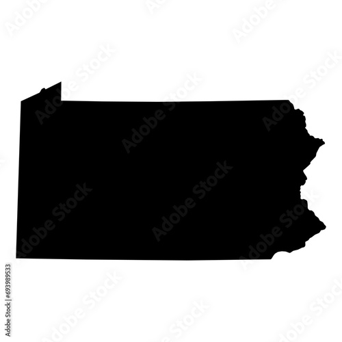 Pennsylvania map shape, united states of america. Flat concept icon symbol vector illustration photo