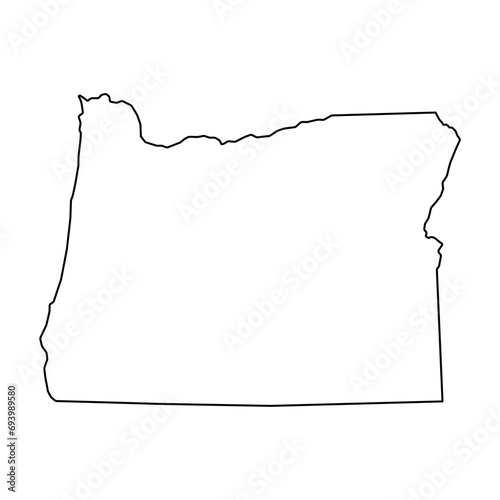 Oregon map shape, united states of america. Flat concept icon symbol vector illustration