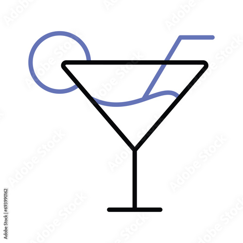 A glass of fresh drink with piece of lemon showing concept icon of party drink