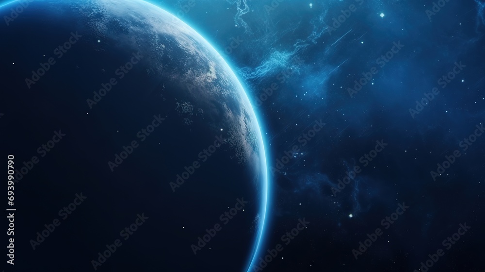 Planet Earth from Space with Blue Glow