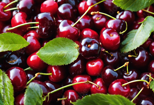 Summer's Sweet Symphony A Close Up of Juicy Cherries photo