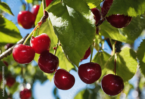 Summer's Sweet Symphony A Close Up of Juicy Cherries photo