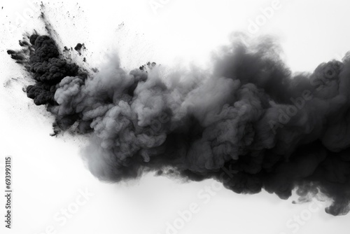 A striking image of black smoke billowing out of the sky. Perfect for illustrating pollution, industrial accidents, or environmental disasters.