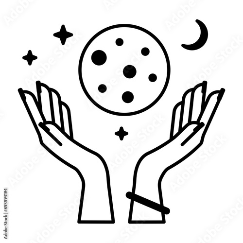 Check out this linear icon of fortune telling 