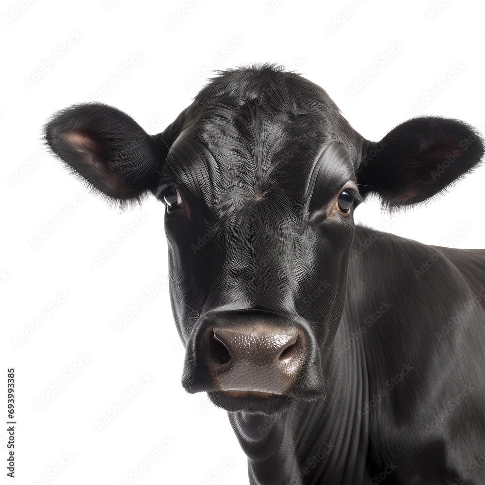 beautiful cow isolated on white