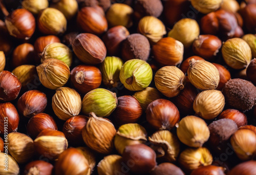 Autumn's Nutty Treasure A Hazelnut Close Up photo