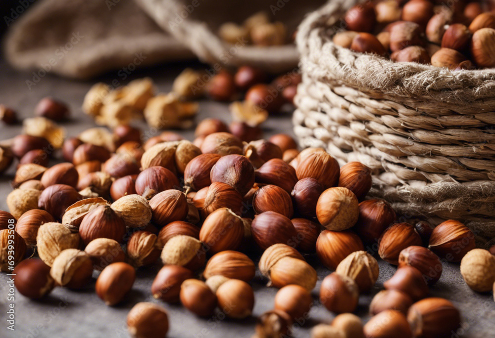 Autumn's Nutty Treasure A Hazelnut Close Up Autumn's Nutty Treasure A Hazelnut Close Up