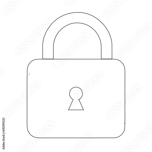 lock icon on metal button