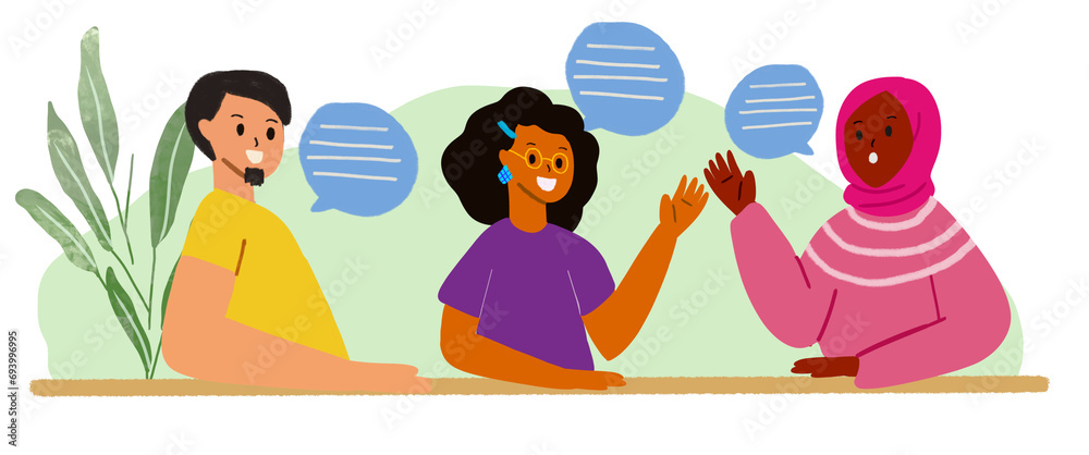 Multicultural work team illustration Multicultural work team illustration