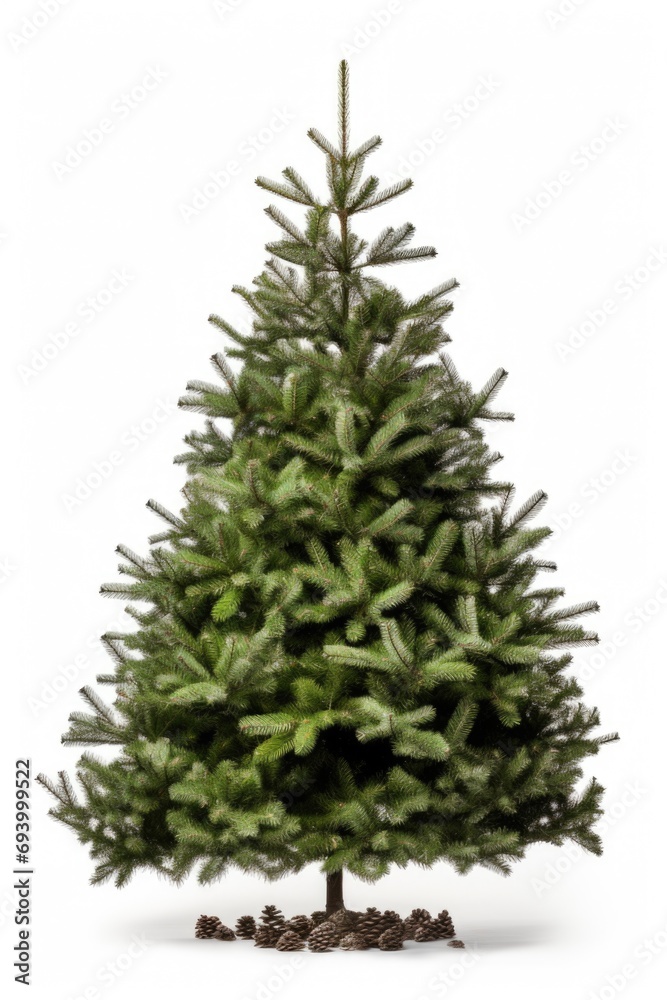 A small Christmas tree with a white background. Perfect for holiday-themed designs and decorations