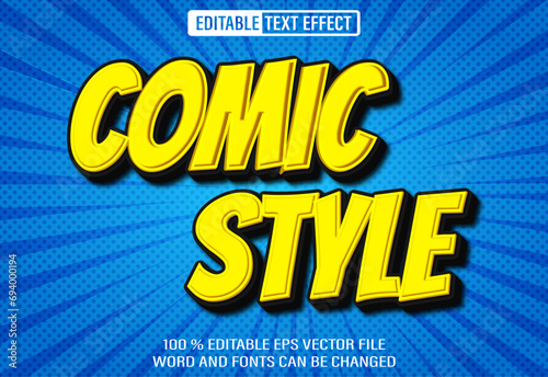 Editable 3d text style effect -  Comic Style modern text effect Template