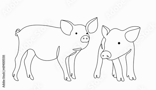 Pig. Piglet. One line