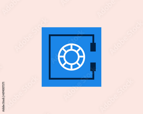 an iron safe for storing funds vector illustration in flat style design.	