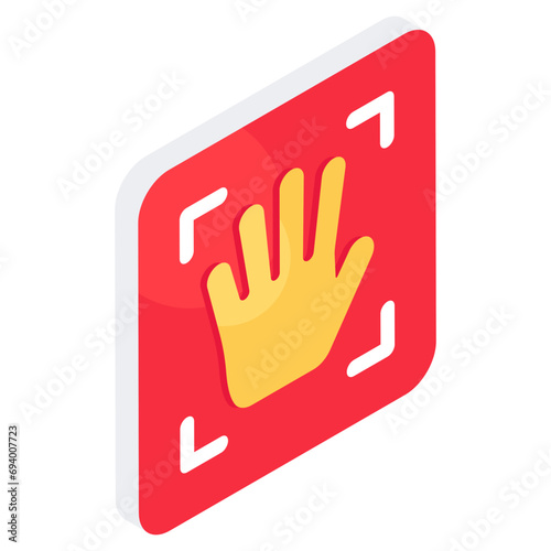 An editable design icon of hand recognition
