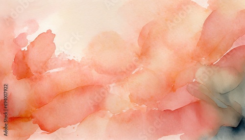 Watercolor backdrop of Peach Fuzz color, background with selective focus and copy space
