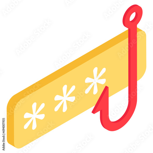 An editable design icon of password phishing
